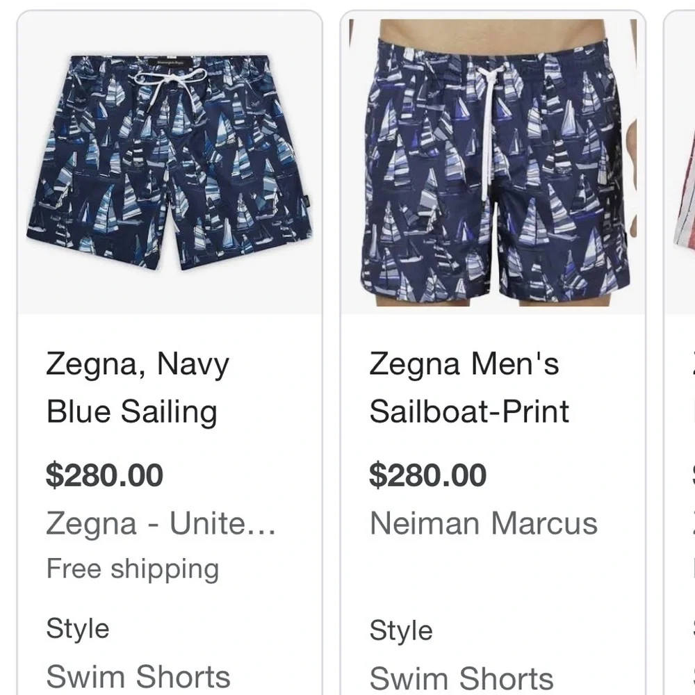 Z ZEGNA ,Crab Print Swim Trunks  Designer Beach Resort Shorts  Coastal Size L